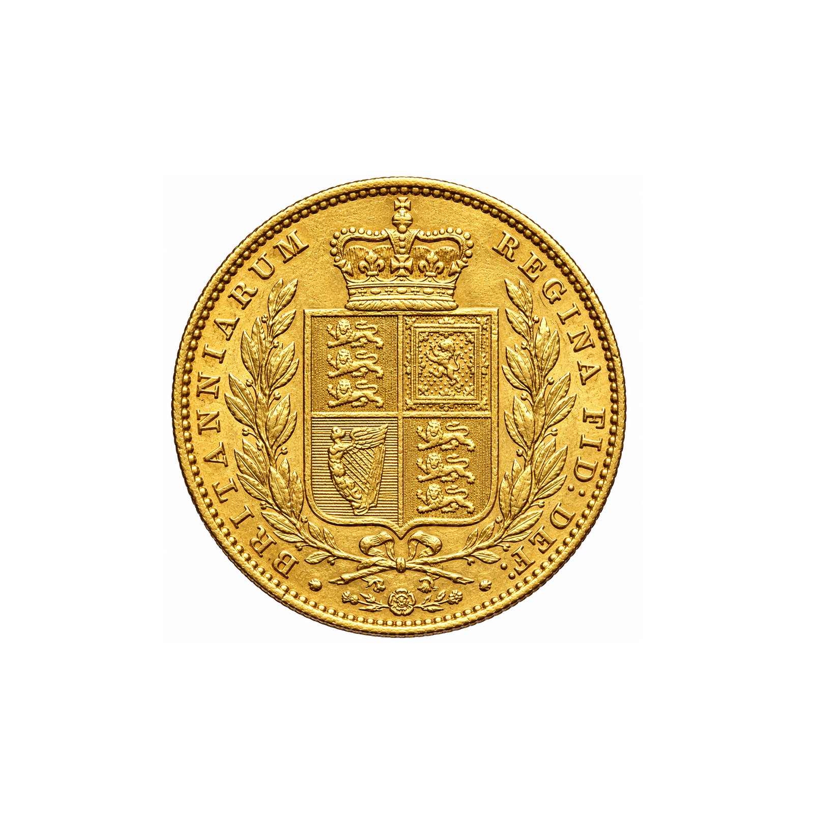Sterlina-oro-Vittoria-giovane-stemmata